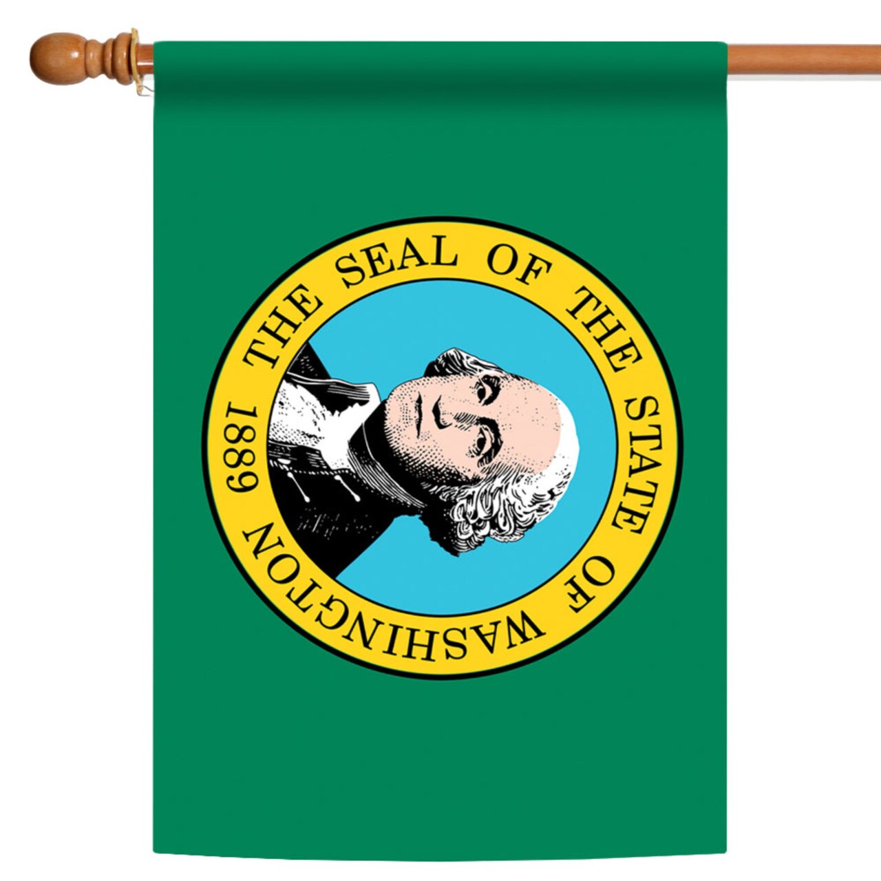 Toland Home Garden Green and Yellow Washington State Outdoor House Flag 40" x 28"